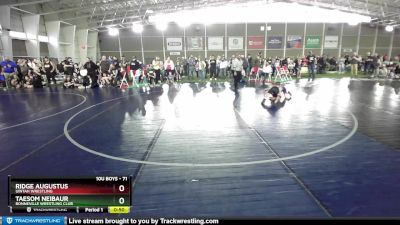 71 lbs Cons. Round 2 - Taesom Neibaur, Bonneville Wrestling Club vs Ridge Augustus, Uintah Wrestling