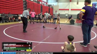 8U - 56 lbs Round 3 (6 Team) - Emery Kennedy, Madison County Youth Wrestling - 8U vs Keigan Hanson, Alpha Elite - 8U