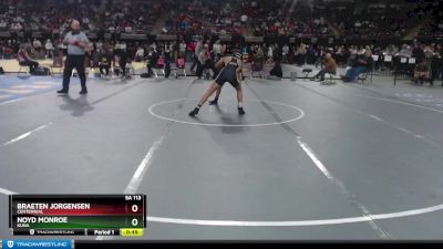 5A 113 lbs Cons. Round 3 - Braeten Jorgensen, Centennial vs Noyd Monroe, Kuna