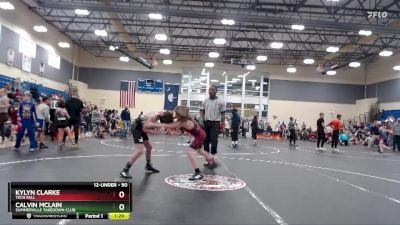 90 lbs Semifinal - Kylyn Clarke, Tech Fall vs Calvin McLain, Summerville Takedown Club