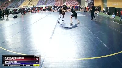 130 lbs Round 1 - Cheyenne Mulford, Cornell College vs Bryce White, Oklahoma City University