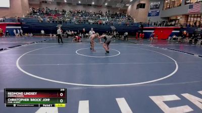 215 lbs Cons. Round 3 - Redmond Lindsey, Norman North vs Christopher `Brock` Johnson, Carl Albert