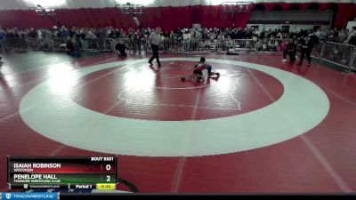 51-53 lbs Round 1 - Penelope Hall, Thunder Wrestling Club vs Isaiah Robinson, Wisconsin