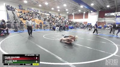 120 lbs Cons. Round 4 - Tyler Mulford, Apple Valley vs Dylann Ruiz, Los Alamitos