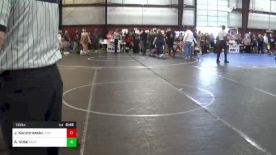 130 lbs Consi Of 16 #2 - Joseph Kaczorowski, Unattached vs Aliclel Vidal, Unattached