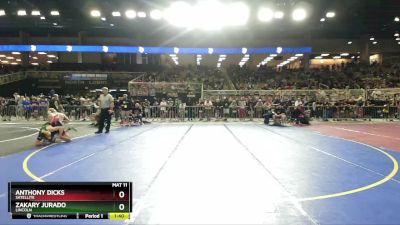 2A 132 lbs Champ. Round 1 - Anthony Dicks, Satellite vs Zakary Jurado, Lincoln