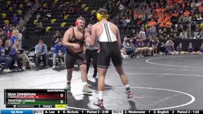 285 lbs Quarterfinal - Sean Zimmerman, 3-Sergeant Bluff-Luton vs Tayeton Lohaus, 6-Humboldt