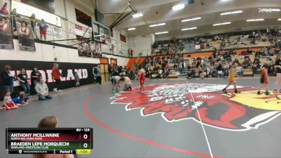 125 lbs Round 2 - Anthony Mcillwaine, North Big Horn Rams vs Braeden Lepe Morquecho, Worland Wrestling Club