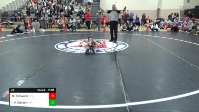 45 lbs Quarterfinal - Hudson Gassen, Harrisburg vs Myles Schwade, Cresco Youth Wrestling