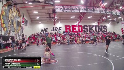 64/67 Round 2 - Nora Calhoun, Junior Indian Wrestling vs Zachary Fisher, Troup County