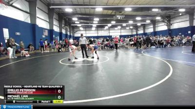 95 lbs Quarterfinal - Emillio Peterson, Madison Wrestling Club vs Michael Lian, All In Wrestling Academy