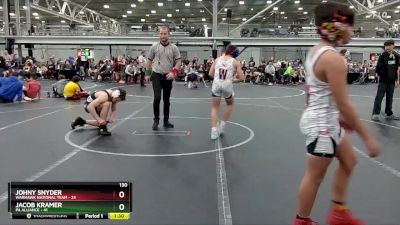 130 lbs Semis (4 Team) - Jacob Kramer, PA Alliance vs Johny Snyder, Warhawk National Team