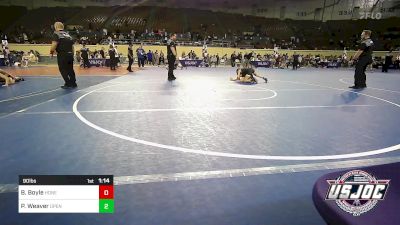 90 lbs Final - Brekyn Boyle, Honey Badgers Wrestling Club vs Piper Weaver, Open Mats