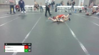 76 lbs Round 6 (8 Team) - Aiden Nam, 84 Athletes vs Kolton Dunkerly, Ranger WC