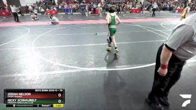 79 lbs Cons. Round 2 - Josiah Nelson, Crass Trained vs Nicky Schnaubelt, Freedom Wrestling Club