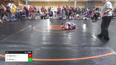 54 lbs Quarterfinal - Jeffrey Swanick, Hawley vs Sawyer Green, Dallas