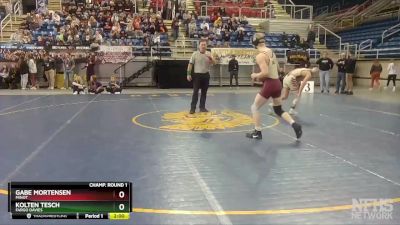 132 lbs Champ. Round 1 - Gabe Mortensen, Minot vs Kolten Tesch, Fargo Davies