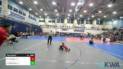 40 lbs Consolation - Hayden Grigsby, Bentonville Wrestling Club vs Jonathan Robinson, Panther Youth Wrestling