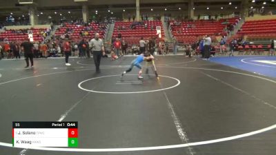 55 lbs 1st Place Match - Julian Solano, Team Pueblo Wrestling Club vs Karson Waag, Keystone Kids Wrestling Club