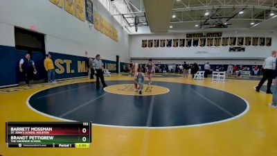 132 lbs Quarterfinal - Brandt Pettigrew, The Oakridge School vs Barrett Mossman, St. John`s School Houston