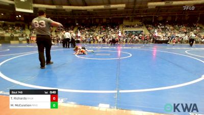 49 lbs Semifinal - Tye Richards, Roland Youth League Wrestling vs Mason McCuistion, Pryor Tigers