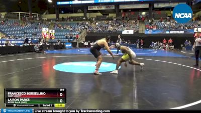 285 lbs Cons. Round 2 - La`Ron Parks, Notre Dame (Ohio) vs Francesco Borsellino, West Liberty