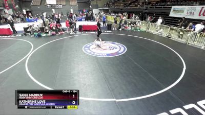 124 lbs Cons. Round 5 - Saige Maddux, Reign Wrestling Club vs Katherine Love, College Prep Wrestling Academy