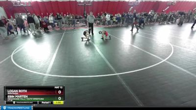 53 lbs Cons. Round 1 - Logan Roth, Wisconsin vs Ebin Marten, Menomonee Falls Youth Wrestling Club