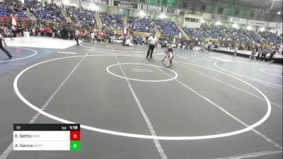 72 lbs Semifinal - Kalisa Bettis, Knights Youth Wrestling vs Aniyah Garcia, Montrose Elite