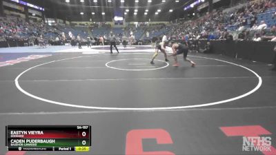 5A-157 lbs Cons. Round 2 - Caden Puderbaugh, Basehor-Linwood vs Eastyn Vieyra, Goddard