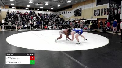 182 lbs Quarterfinal - Zaire Wallace, Norwich Free Academy vs Troy Giaccone, Glastonbury