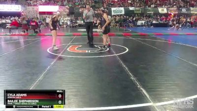 G - 114 lbs Cons. Round 2 - Cyla Adams, Harlem Girls vs Bailee Shepardson, Park / Sweet Grass Co Girls