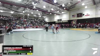 190 lbs Cons. Round 2 - Erin Sarkisian, Burbank vs Adrienne Malsberger, Wilson Long Beach