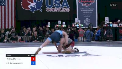 38 kg Semis - Wyatt Stauffer, Pennsylvania vs Chase Karenbauer, Bad Karma Wrestling Club