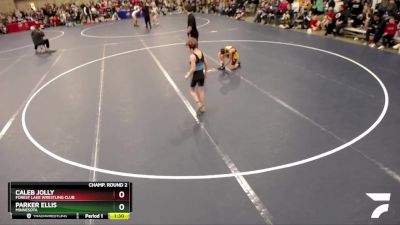 82 lbs Champ. Round 2 - Caleb Jolly, Forest Lake Wrestling Club vs Parker Ellis, Minnesota