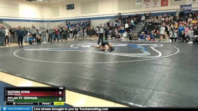 106 lbs Quarterfinal - Dylan St. Germain, Eagan vs Saitaro Kong, Apple Valley