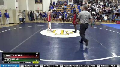 147 lbs Champ. Round 1 - Torion Wilson, Dothan HS vs Langston Worrell, T. R. Miller