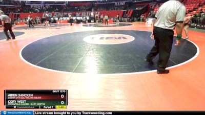 1A 195 lbs Cons. Round 2 - Cory West, Springfield (Sacred Heart-Griffin) vs Aiden Sancken, Gibson City (G.C.-Melvin-Sibley)