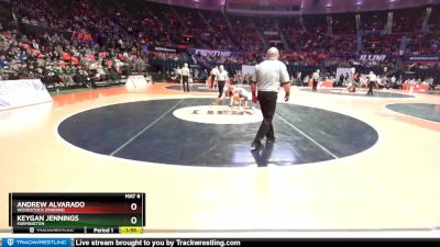 1A 113 lbs Semifinal - Andrew Alvarado, Woodstock (Marian) vs Keygan Jennings, Farmington