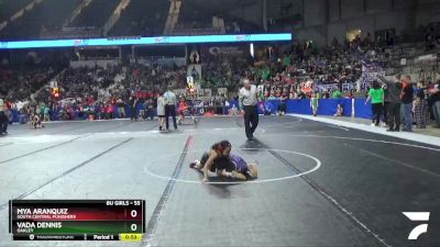 55 lbs Cons. Round 1 - Mya Aranquiz, South Central Punishers vs Vada Dennis, Oakley