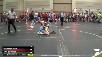 98 lbs Round 1 (10 Team) - Mya Hammond, Beast Mode WA Pink vs Brooklyn Rizzo, Ragin Raisins WC