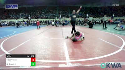 43 lbs Semifinal - Taylor Cary, Owasso Takedown Club vs Avery Rice, El Reno Wrestling Club