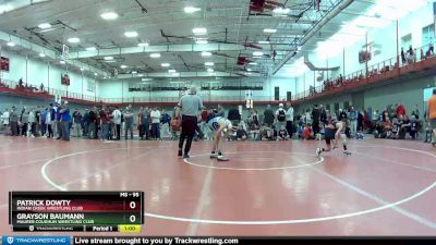 95 lbs 1st Place Match - Grayson Baumann, Maurer Coughlin Wrestling Club vs Patrick Dowty, Indian Creek Wrestling Club