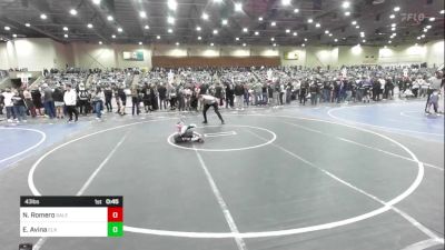 43 lbs Semifinal - Nayelli Romero, Salem Elite Mat Club vs Elias Avina, Elk Grove Wr Ac