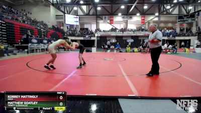 132 lbs Cons. Round 2 - Matthew Goatley, Trinity (Louisville) vs Korrey Mattingly, Male