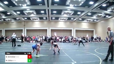 70 lbs Round Of 16 - Bradley Schreiber, Rancho Bernardo WC vs Michael Dillon, Dethrone WC