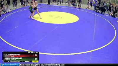 70 lbs Quarterfinal - Braelyn Kirkhart, Oakridge Mat Club vs Lucia Matthews, Hawk Mat Club