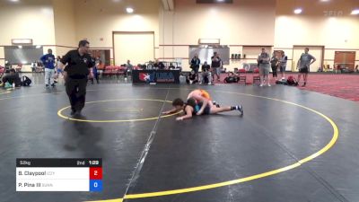 52 kg Cons 32 #2 - Brock Claypool, Izzy Style Wrestling vs Patrick Pina III, Sunnyside Wrestling Academy