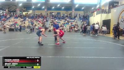 144 lbs 3rd Place Match - Brady Arigo, St. Mary`s Ryken vs Mason Janicki, Calvert Hall College