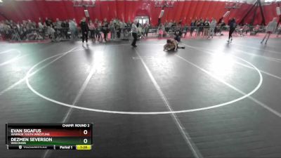 120 lbs Champ. Round 2 - Dezmen Severson, Wisconsin vs Evan Sigafus, Warrior Youth Wrestling